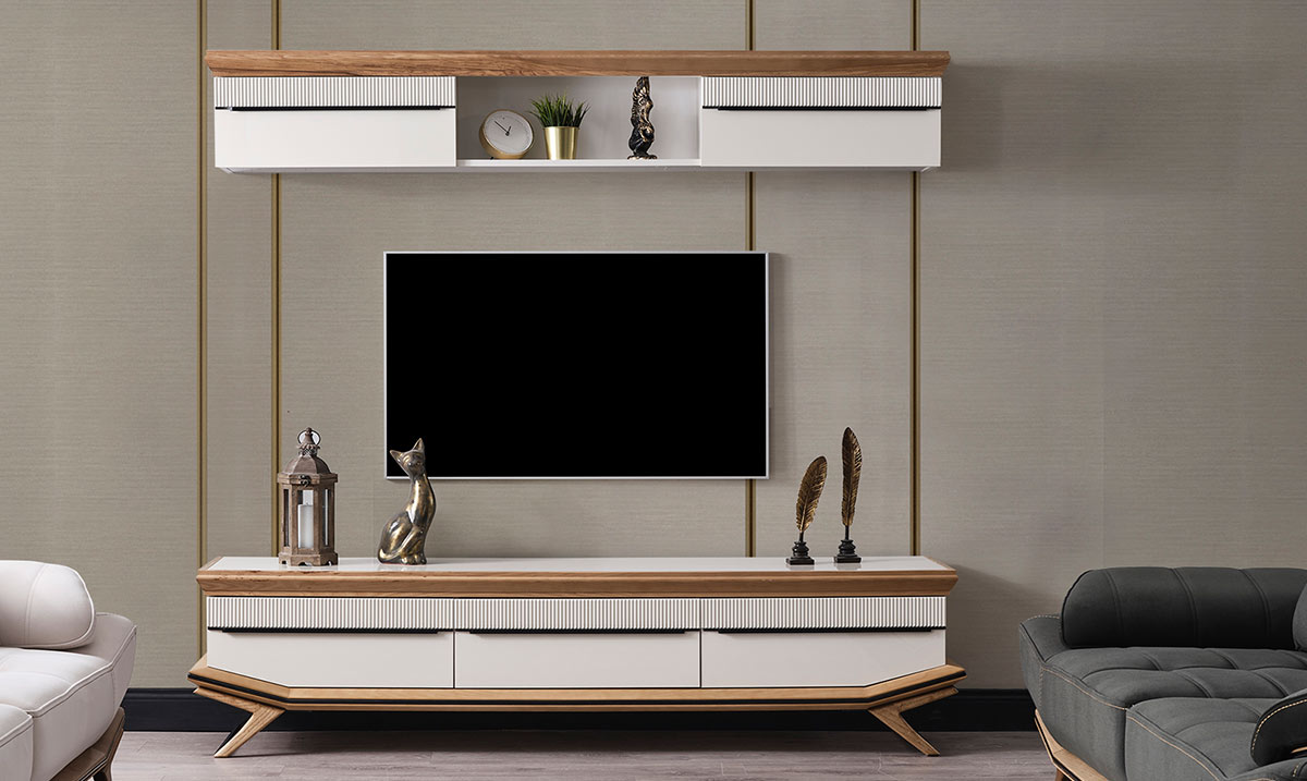 Elize Ahşap Ayaklı TV Ünitesi TV Ünitesi