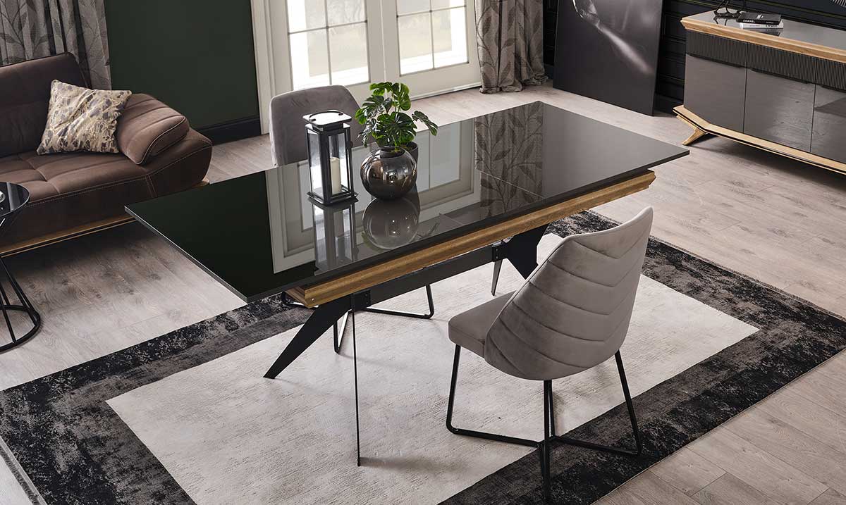 Grand Ahşap Metal Ayaklı Yemek Masası Masalar