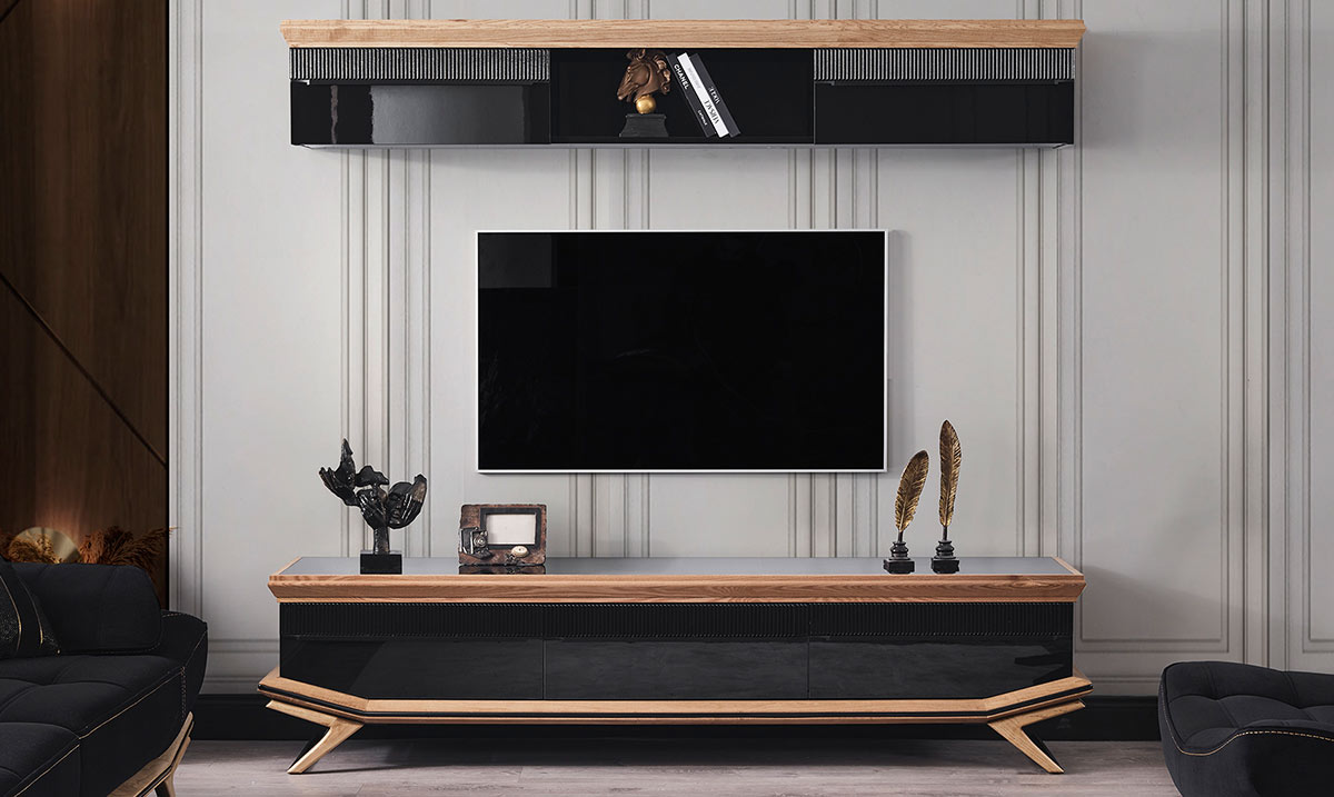 Okyanus Ahşap Ayaklı TV Ünitesi TV Ünitesi