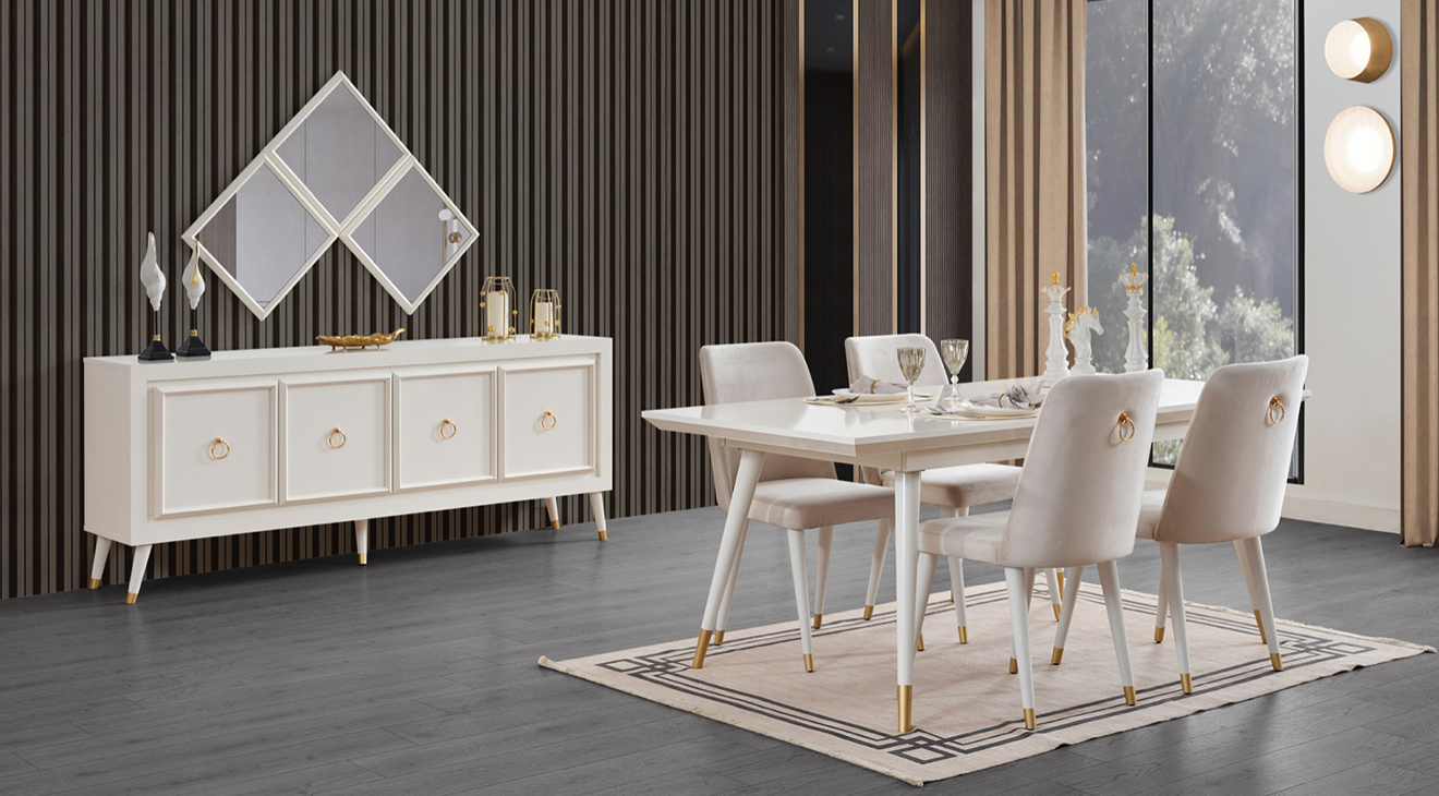 Lisa Ahşap Ayaklı Yemek Odası Takımı Yemek Odası