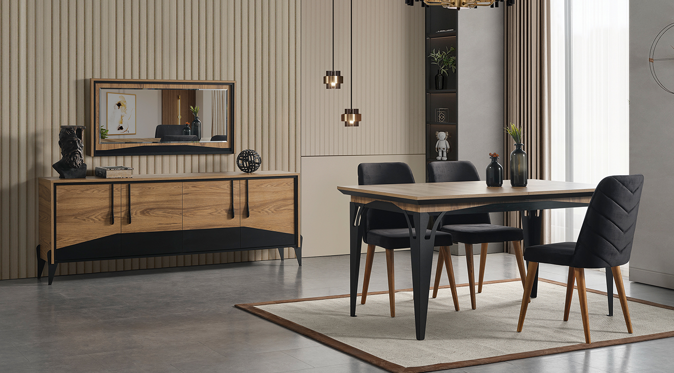 Ada Ceviz Modern Yemek Odası Takımı Yemek Odası
