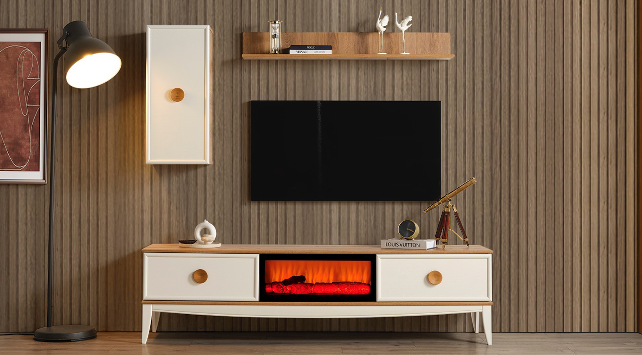 Silva Ahşap Ayaklı Tv Ünitesi TV Ünitesi