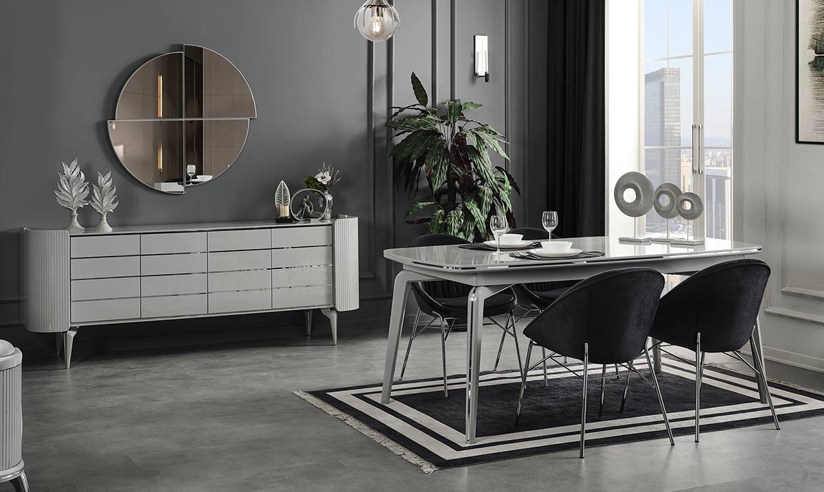 Karya Sis Grisi Yemek Odası Takımı Yemek Odası