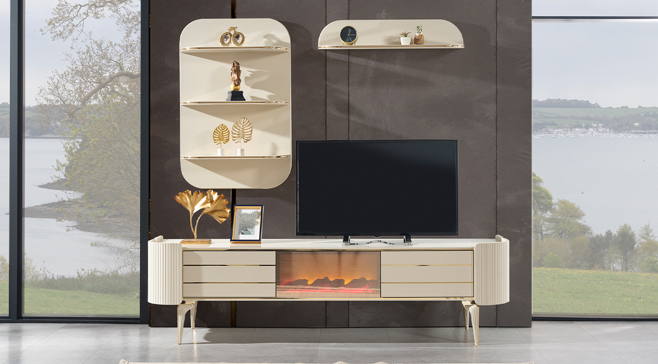 Karya Şömineli Tv Ünitesi TV Ünitesi