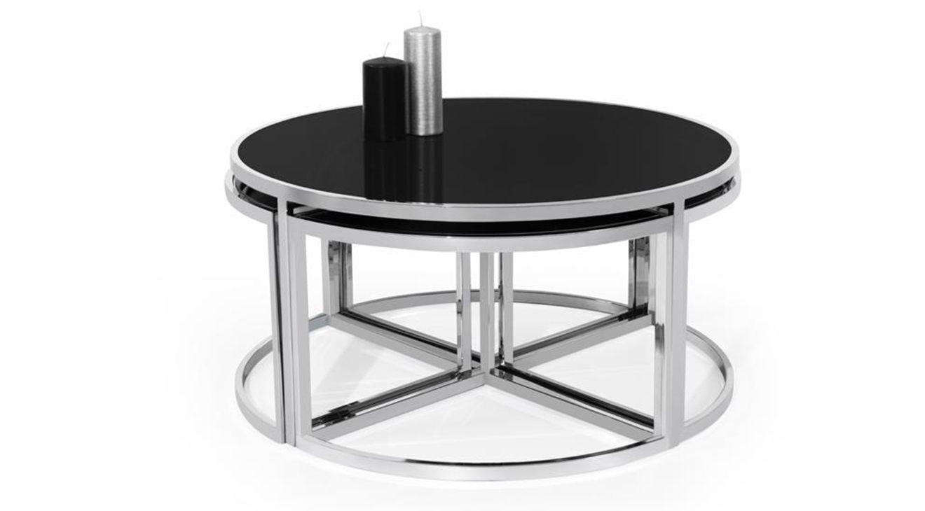 Motto Gümüş Metal Ayaklı Orta Sehpa Orta Sehpa