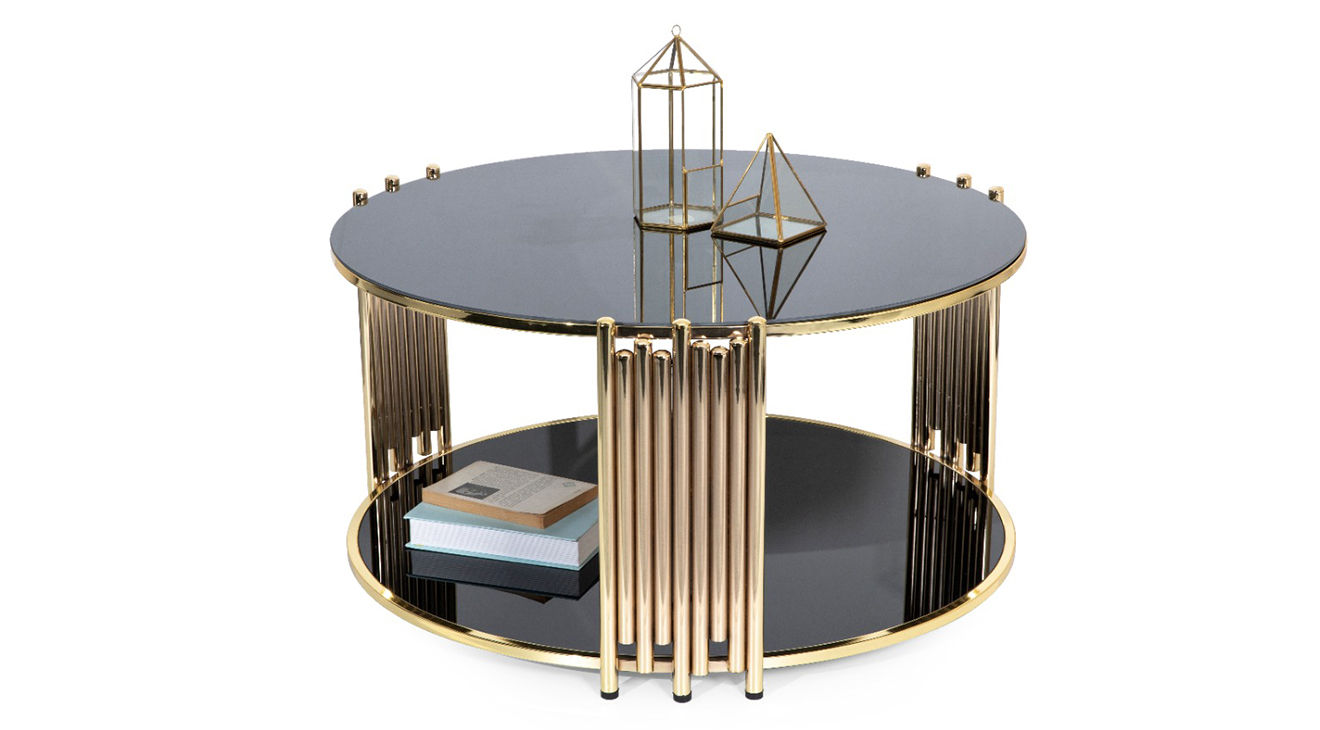 Side Gold Metal Ayaklı Orta Sehpa Orta Sehpa