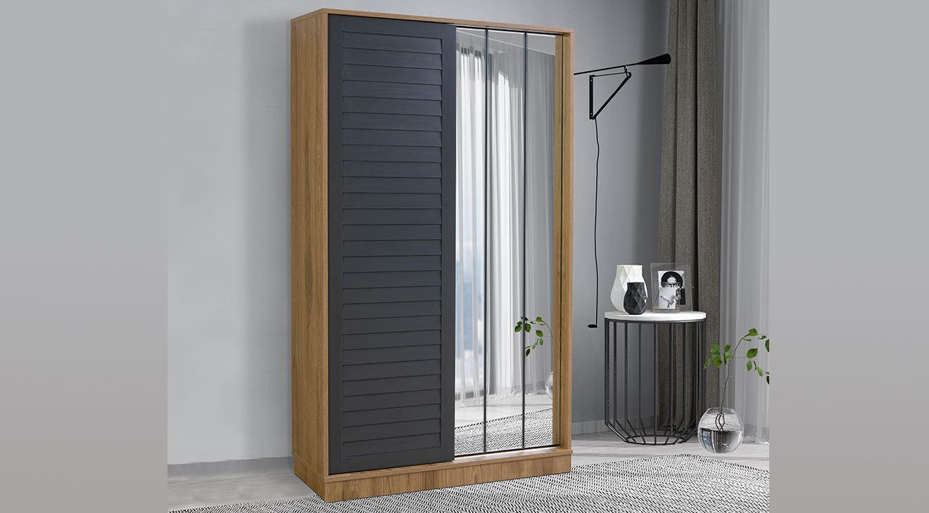 Abelia Ceviz Antrasit Sürgü Kapaklı Portmanto Vestiyer Portmanto