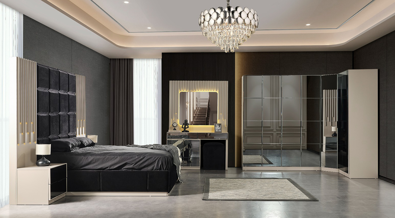 Lexus Köşe Dolaplı Yatak Odası Takımı Giyinme Odası