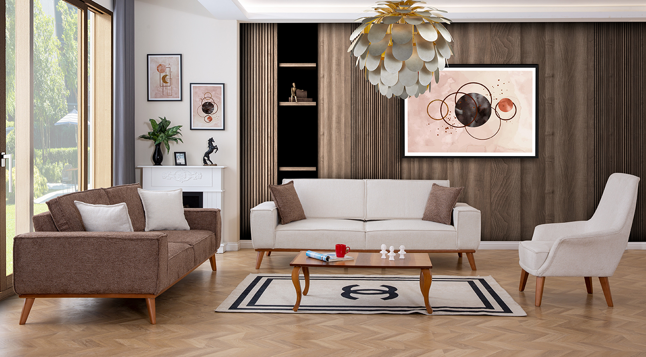 Luke Ahşap Ayaklı Yataklı Koltuk Takımı Yataklı Koltuk Takımları