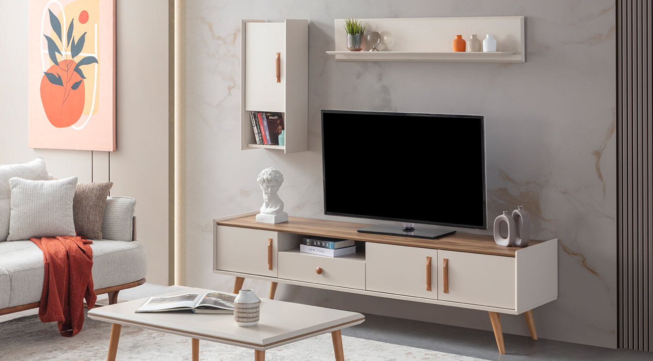 Giza Ahşap Ayaklı Tv Ünitesi TV Ünitesi