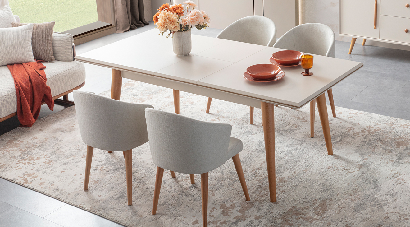 Giza Ahşap Ayaklı Yemek Odası Takımı Yemek Odası