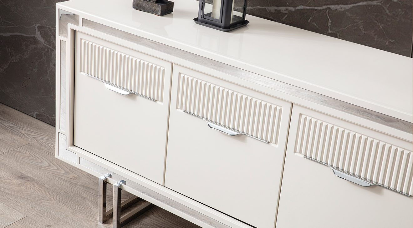 Aspendos Gümüş Metal Ayaklı Yemek Odası Takımı Yemek Odası