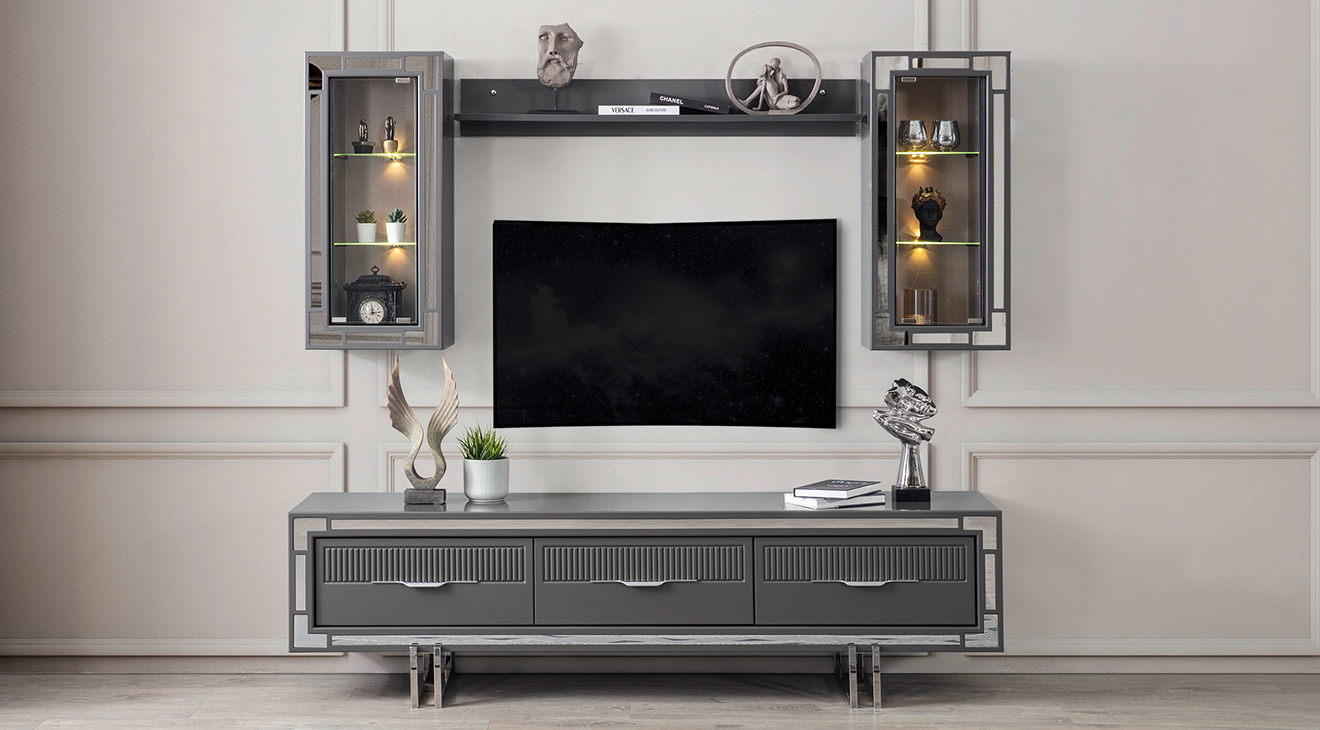 Sedef Metal Ayaklı Tv Ünitesi TV Ünitesi