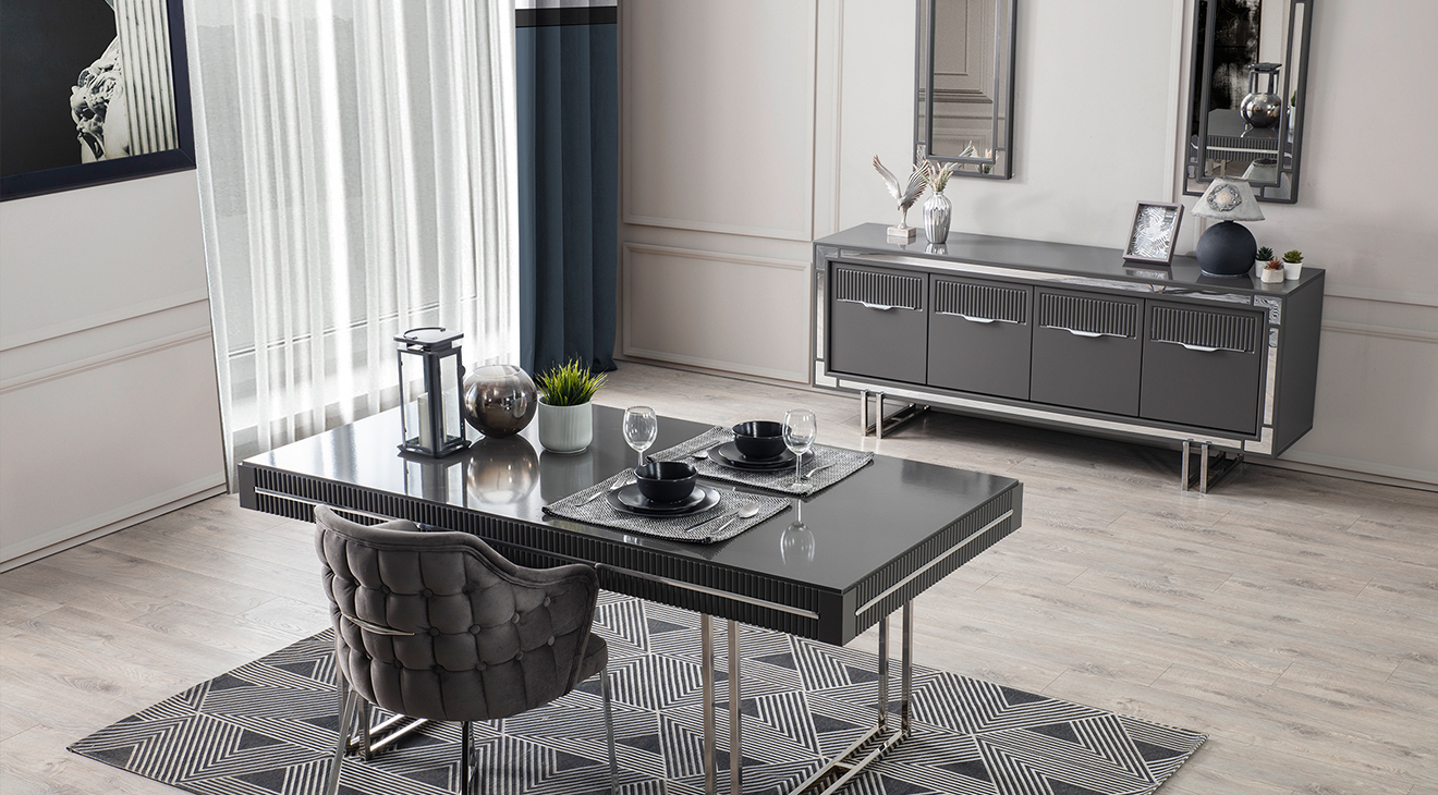 Sedef Metal Ayaklı Yemek Odası Takımı Yemek Odası