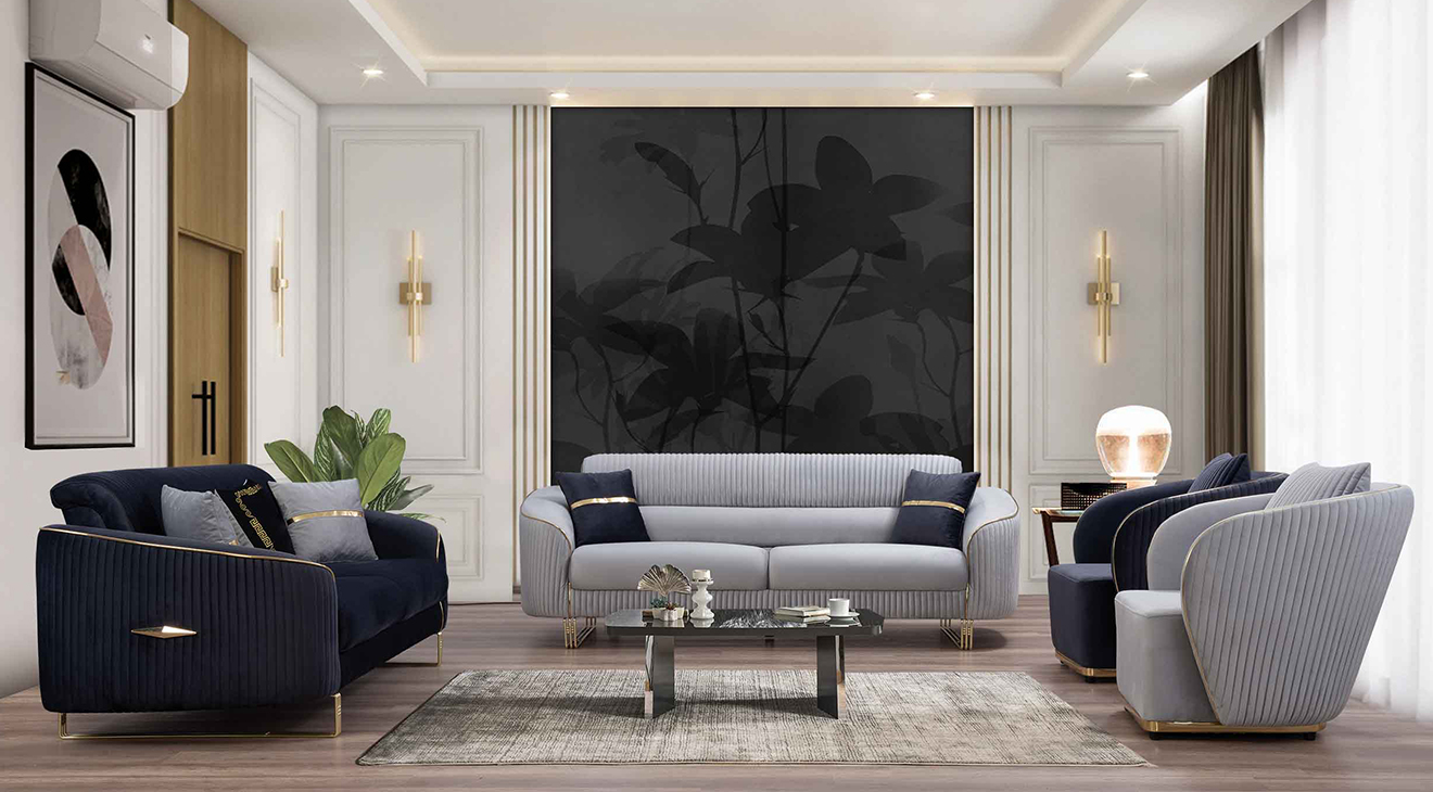 Lotus Gold Metal Ayaklı Yataklı Koltuk Takımı Yataklı Koltuk Takımları