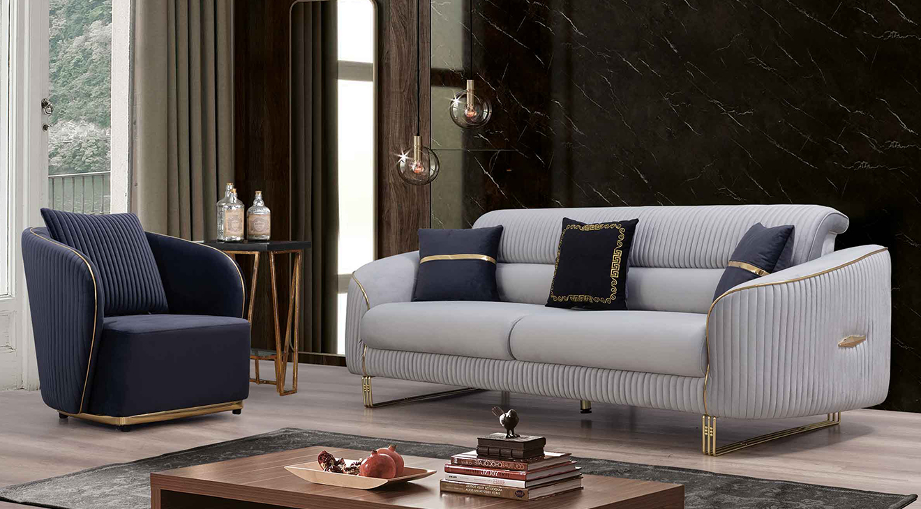 Lotus Gold Metal Ayaklı Yataklı Koltuk Takımı Yataklı Koltuk Takımları