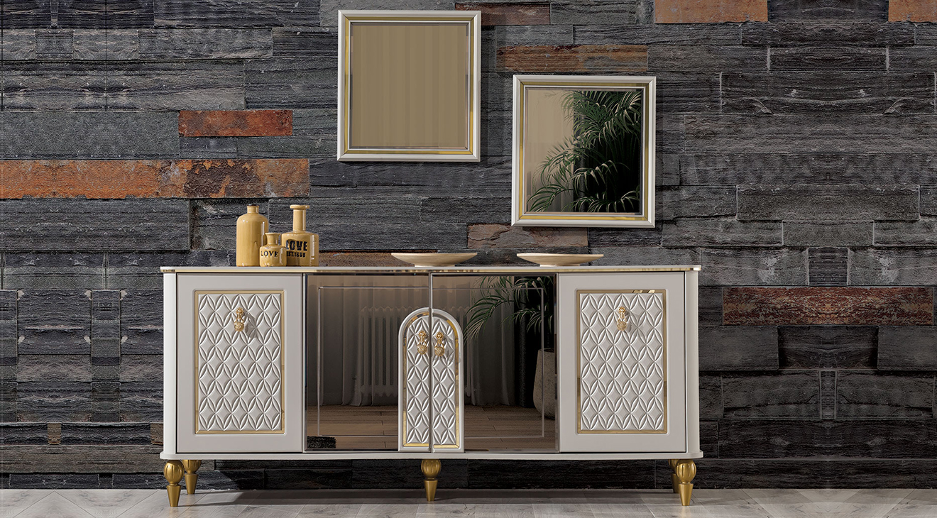 Kristal Gold Metal Ayaklı Yemek Odası Takımı Yemek Odası