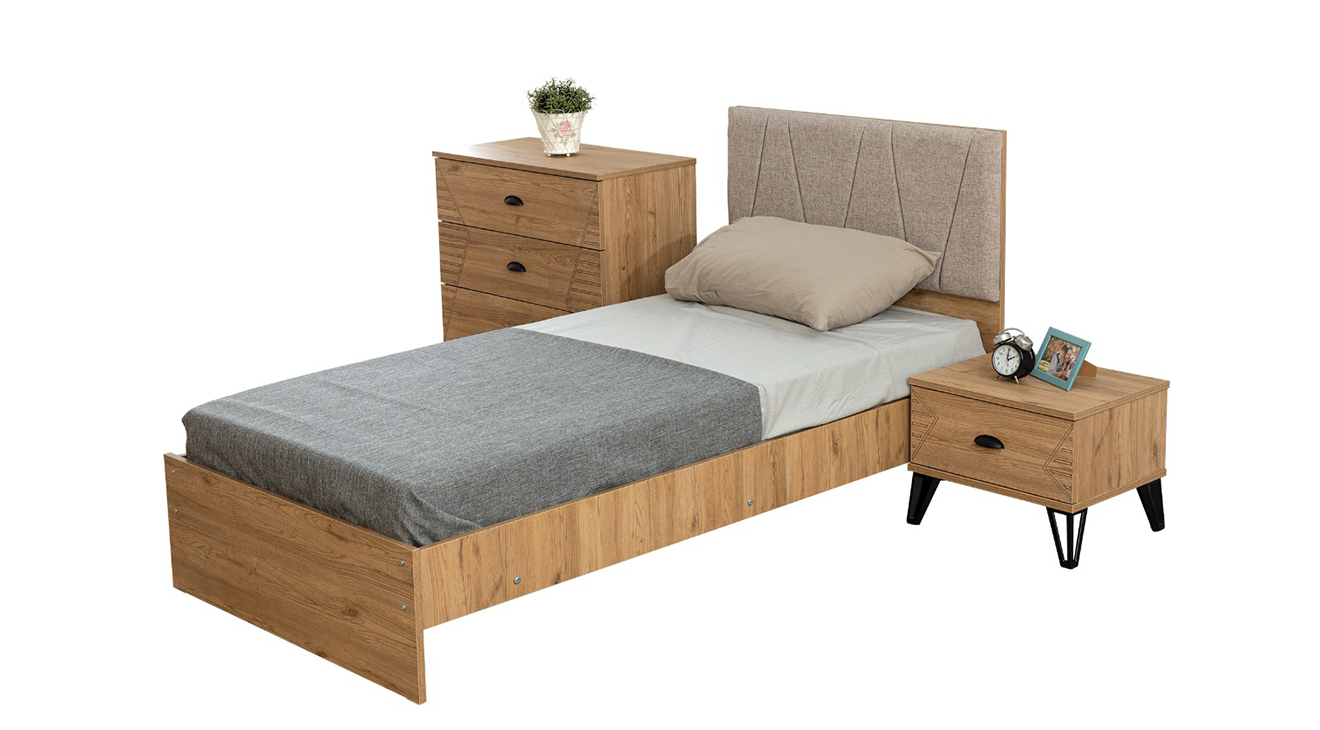 Milas Ceviz 3 Kapaklı Genç Odası Takımı Genç Odası