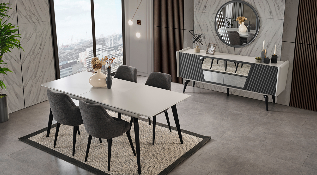 Gloria Ahşap Ayaklı Yemek Odası Takımı Yemek Odası