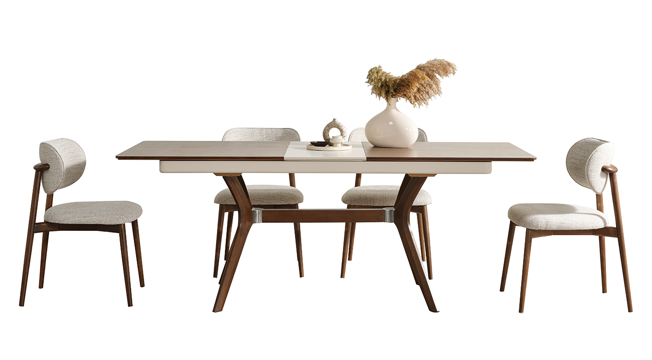 Oslo Ahşap Ayaklı Modern Yemek Odası Takımı Yemek Odası