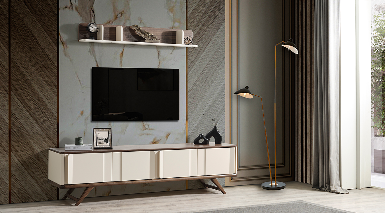 Oslo Ahşap Ayaklı Modern Tv Ünitesi TV Ünitesi