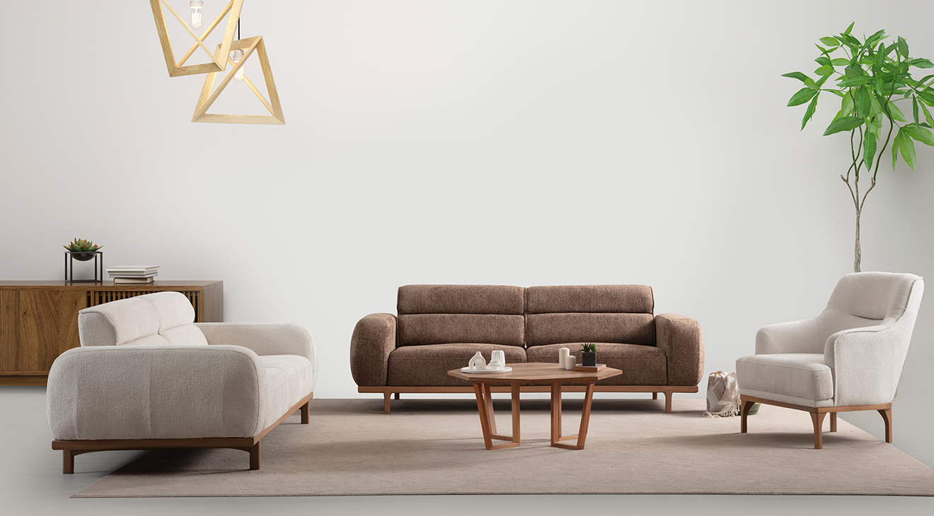 Luna Ahşap Ayaklı Yataklı Koltuk Takımı Yataklı Koltuk Takımları