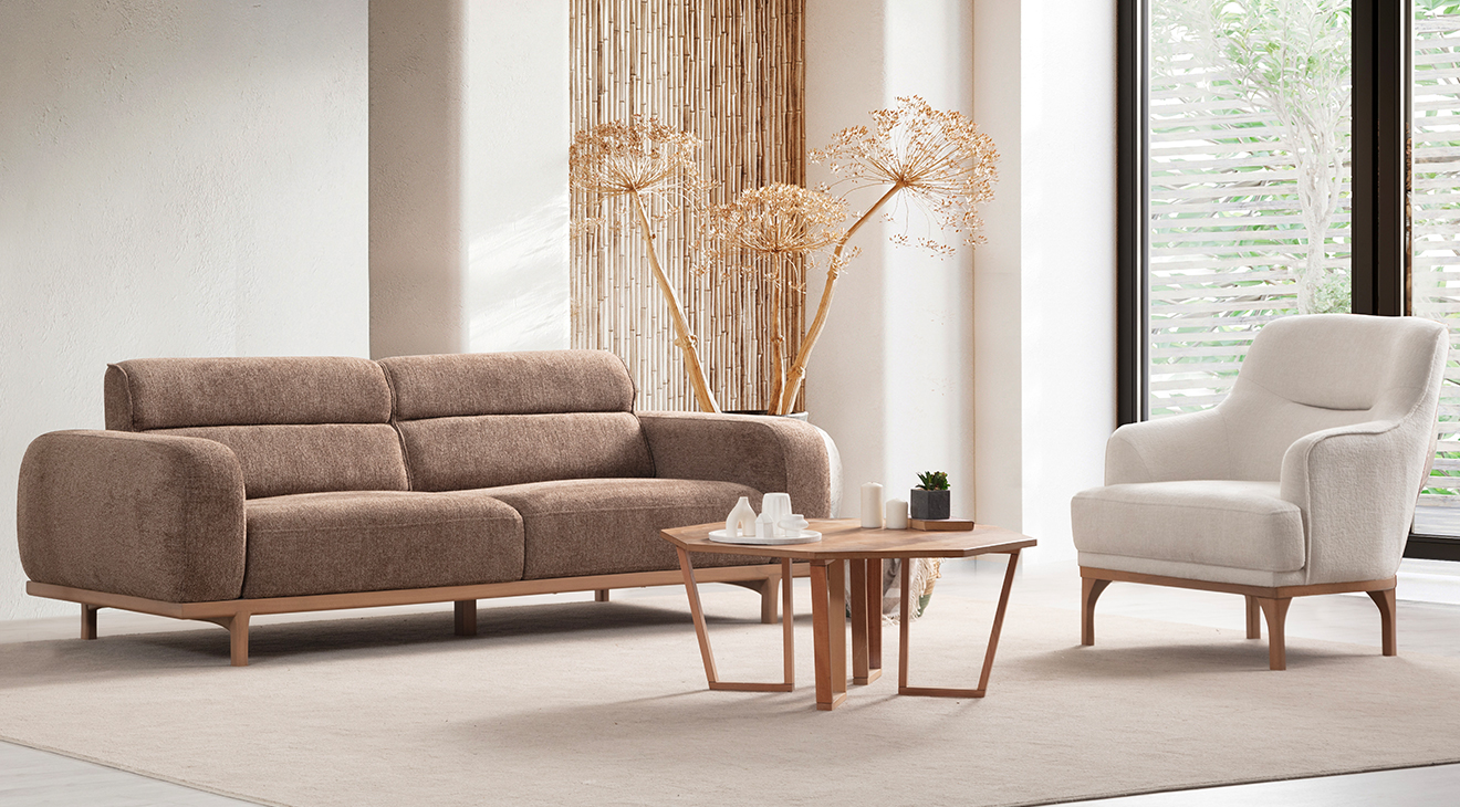 Luna Ahşap Ayaklı Yataklı Koltuk Takımı Yataklı Koltuk Takımları