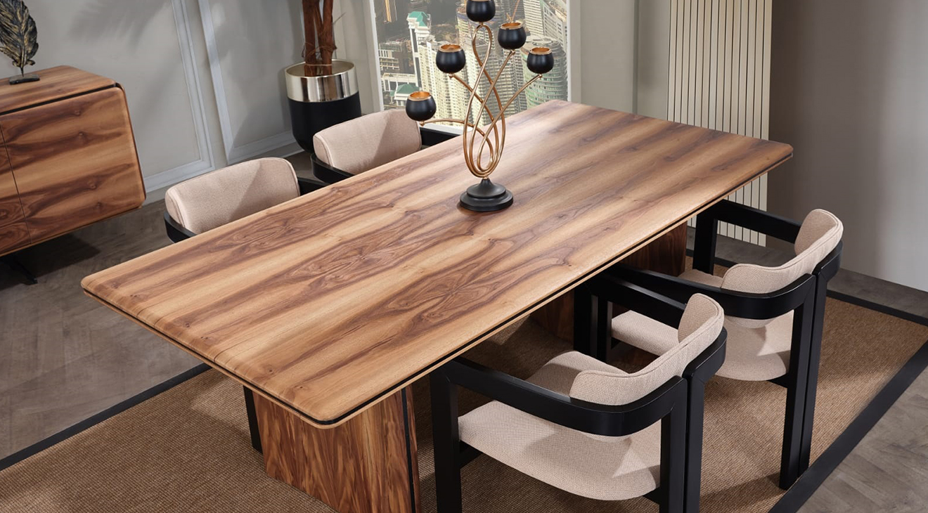 Hema Plus Ceviz Yemek Odası Takımı Yemek Odası