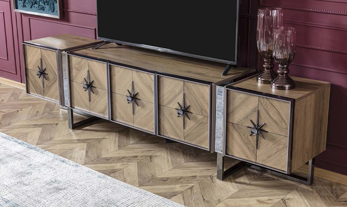 Voga Metal Ayaklı TV Ünitesi TV Ünitesi