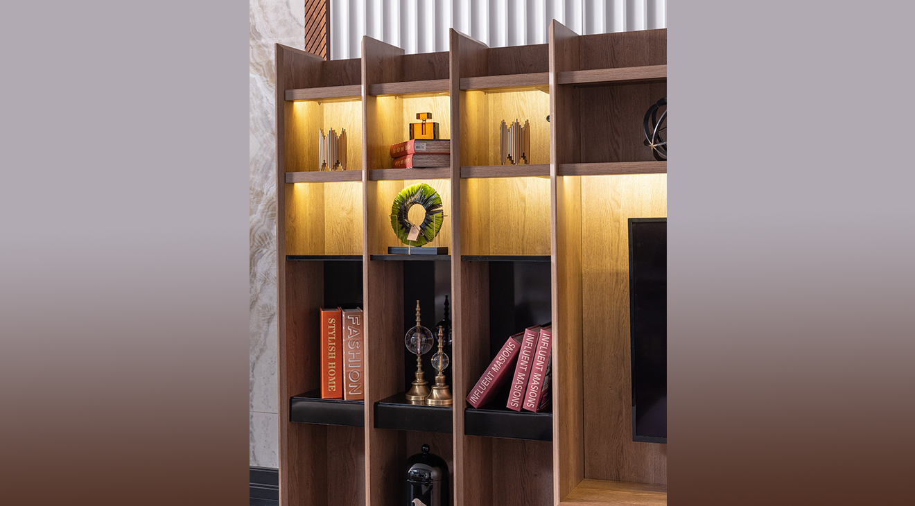 Lizbon Ceviz Kitaplıklı Tv Ünitesi TV Ünitesi