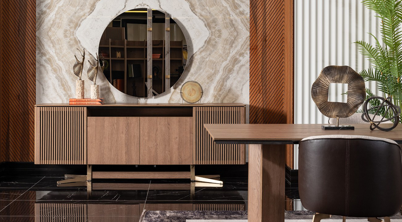 Lizbon Ceviz Yemek Odası Takımı Yemek Odası