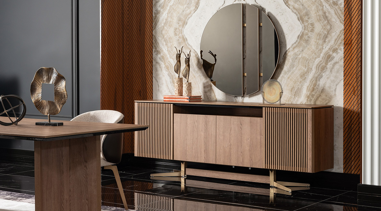 Lizbon Ceviz Yemek Odası Takımı Yemek Odası