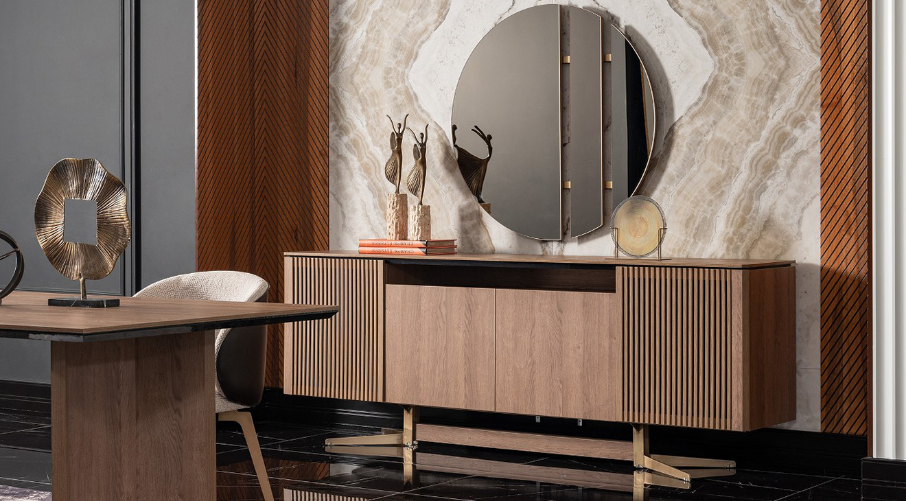 Lizbon Ceviz Yemek Odası Takımı Yemek Odası