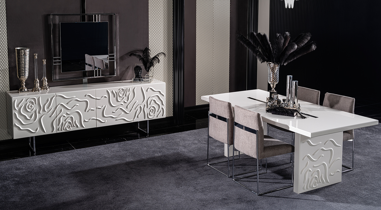 Parma Modern Metal Ayaklı Yemek Odası Takımı Yemek Odası