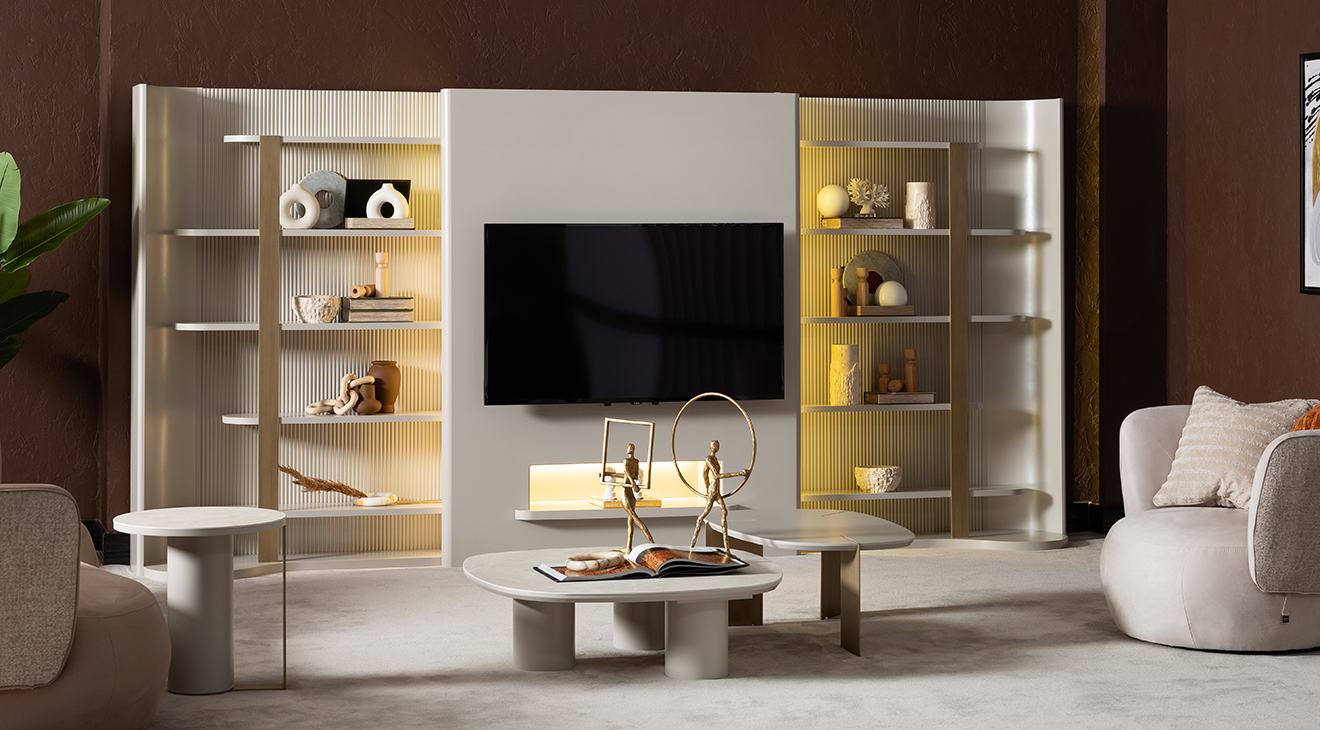 Porto Kitaplıklı Tv Ünitesi TV Ünitesi