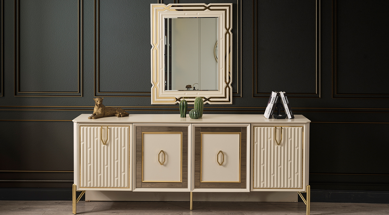 Bahar Gold Metal Ayaklı Yemek Odası Takımı Yemek Odası