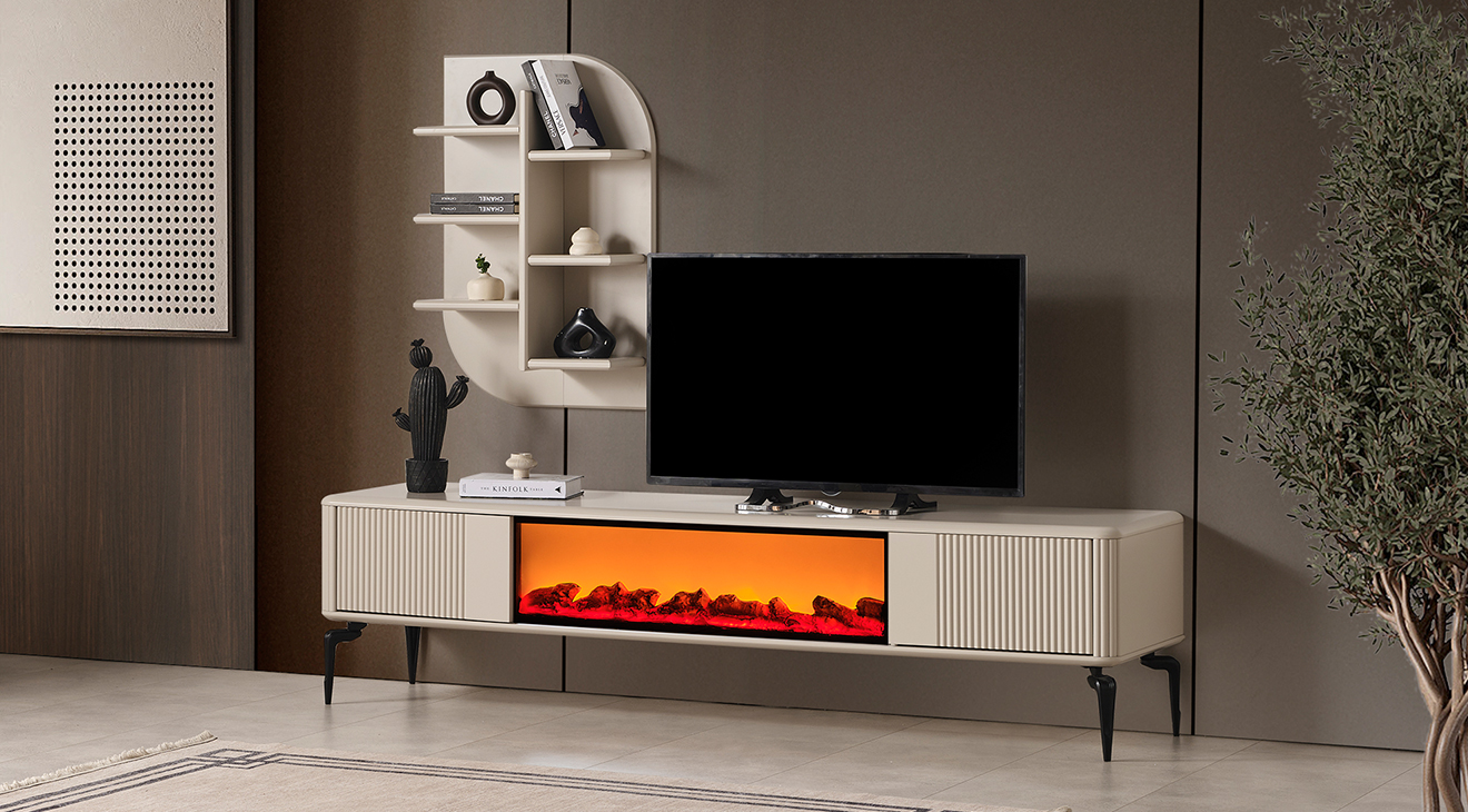 Akya Şömineli Tv Ünitesi TV Ünitesi
