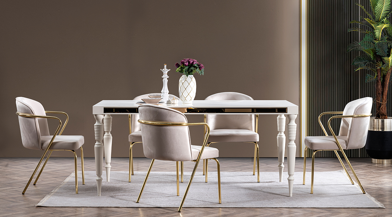 Arya Ahşap Ayaklı Yemek Odası Takımı Yemek Odası