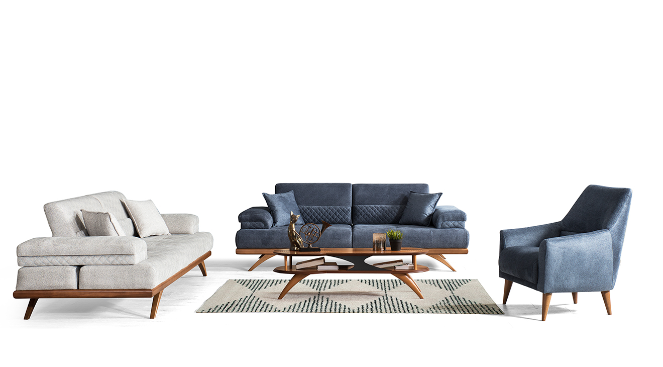 Davidof Yataklı Ahşap Ayaklı Koltuk Takımı Yataklı Koltuk Takımları