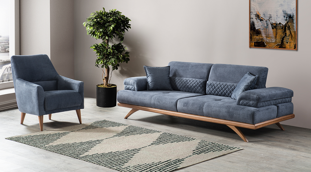 Davidof Yataklı Ahşap Ayaklı Koltuk Takımı Yataklı Koltuk Takımları