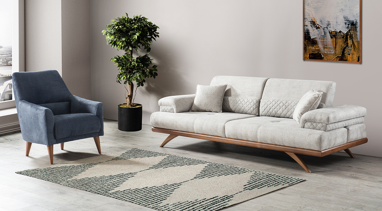 Davidof Yataklı Ahşap Ayaklı Koltuk Takımı Yataklı Koltuk Takımları