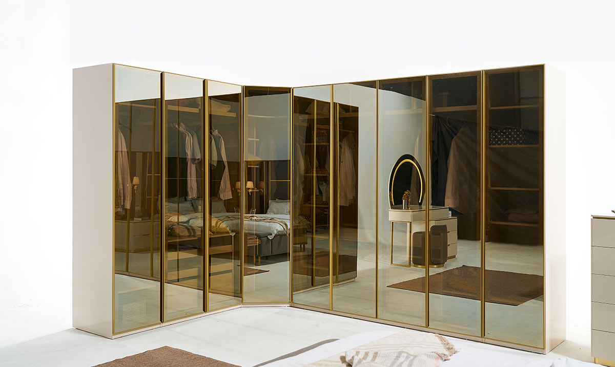 Kapadokya Köşe Dolaplı Yatak Odası Takımı Giyinme Odası