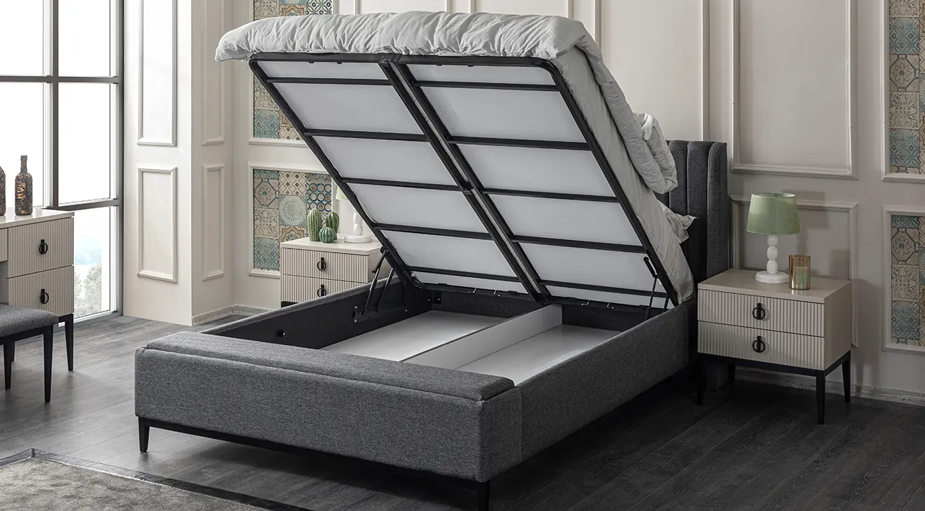 Defne 6 Kapaklı Yatak Odası Takımı (Temperli Cam) Yatak Odası