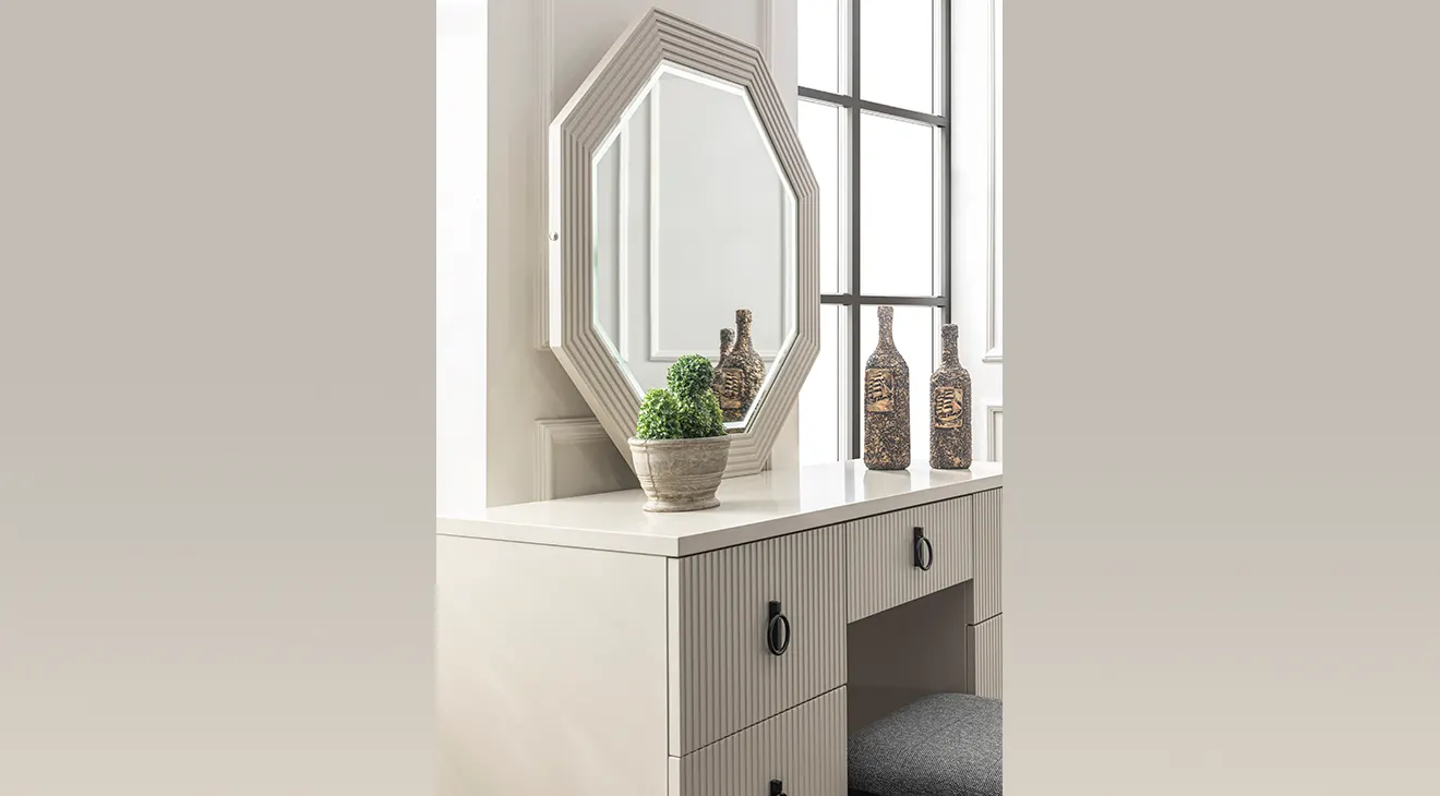 Defne 6 Kapaklı Yatak Odası Takımı (Temperli Cam) Yatak Odası