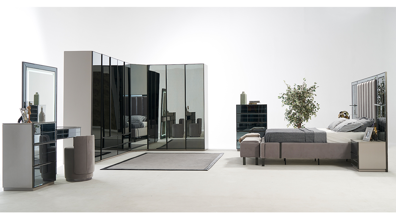 Oylat Köşe Dolaplı Yatak Odası Takımı Giyinme Odası