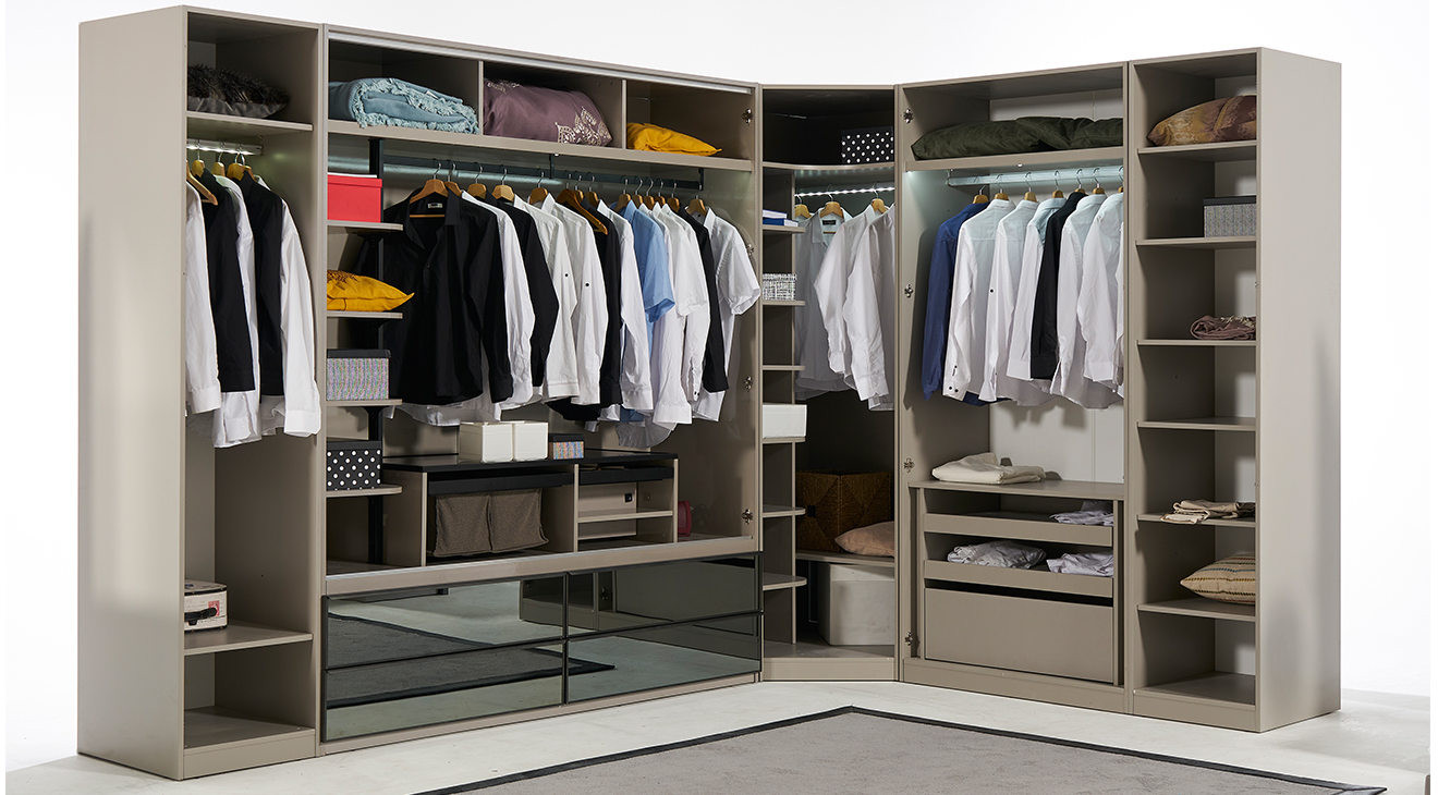 Oylat Köşe Dolaplı Yatak Odası Takımı Giyinme Odası