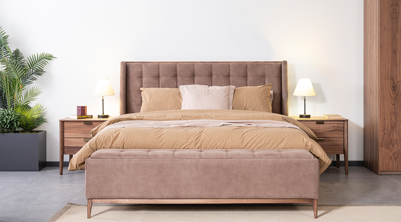 Antik Köşe Dolaplı Ceviz Yatak Odası Takımı Giyinme Odası