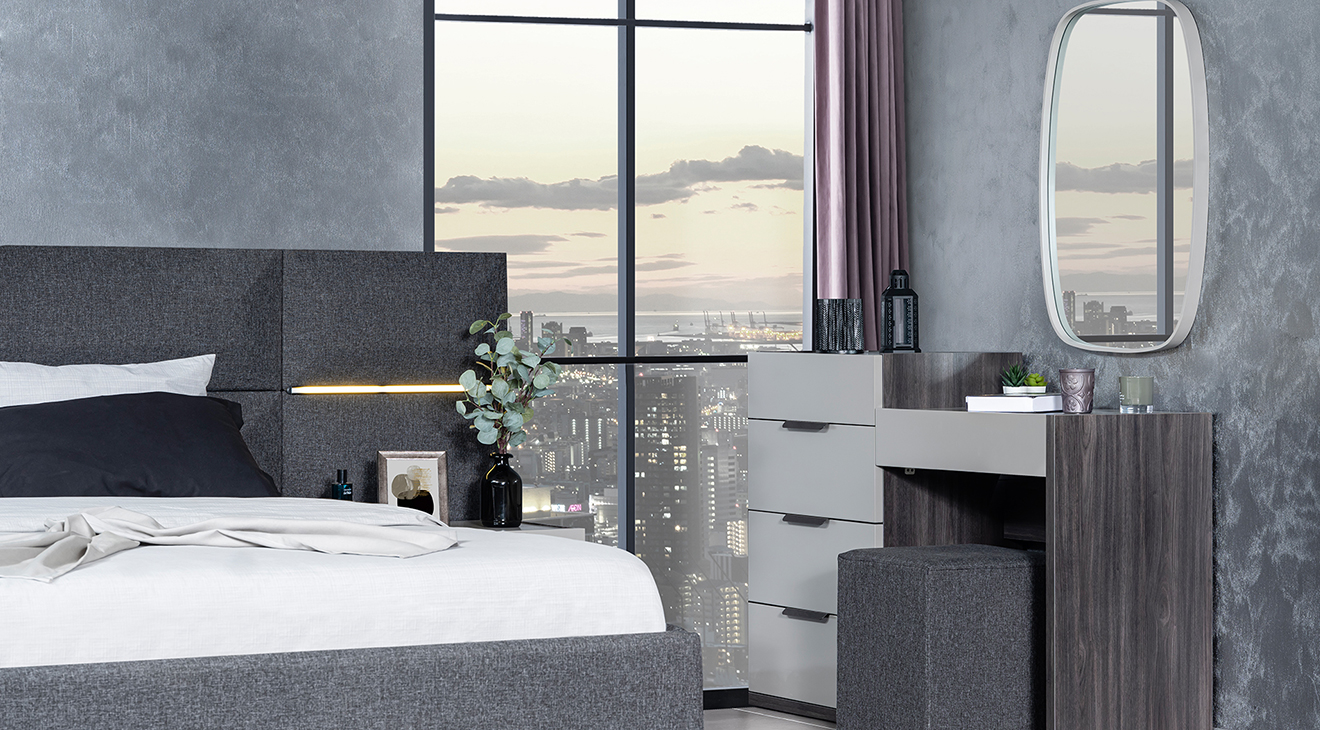 Adessa Köşe Dolaplı Yatak Odası Takımı Köşe Dolap