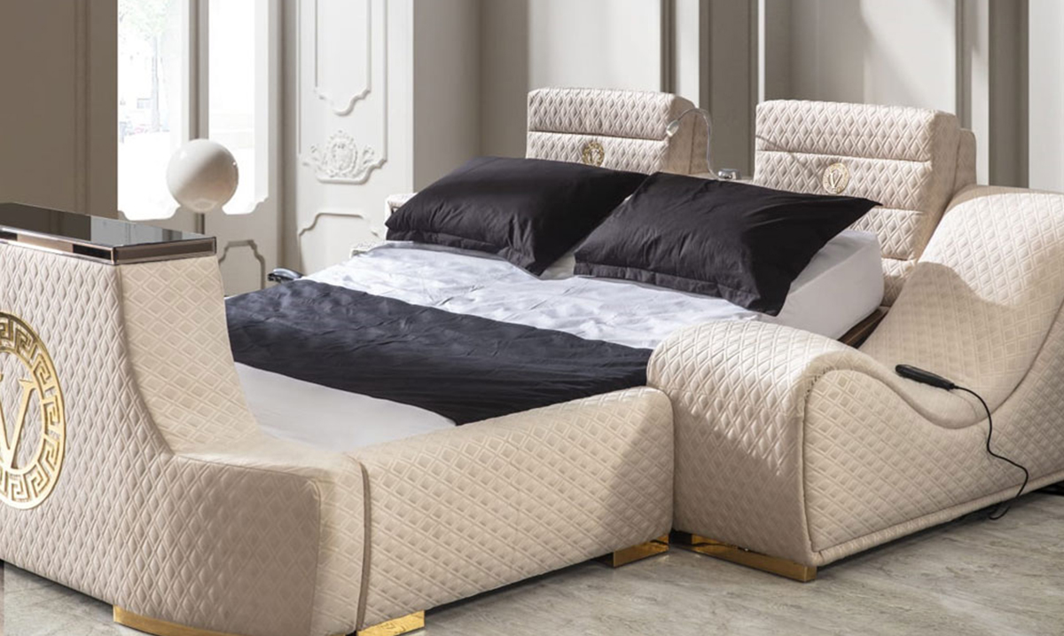 Confort Krem TV Mekanizmalı Masajlı Akıllı Karyola Akıllı Karyola