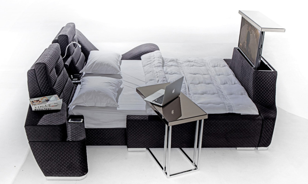 Confort Black Tv Mekanizmalı Masajlı Akıllı Karyola